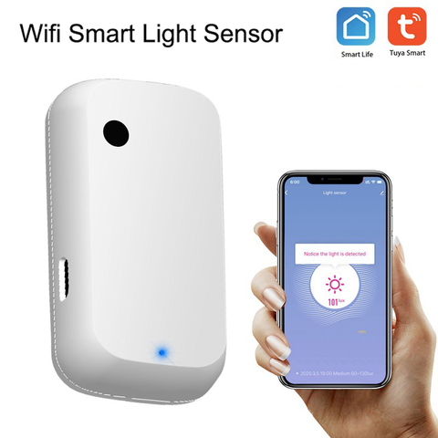 Tuya Wifi Light Sensor Smart Illuminance Sensor Brightness Detector Linkage Control Sensor Smart Home Work with Alex Google Home ► Photo 1/6