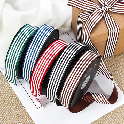 2.5cm Black and White Stripe Grosgrain Ribbon Gift Wrap Ribbon Decoration Ribbons Diy Crafts Materials Packaging Accessories ► Photo 1/6