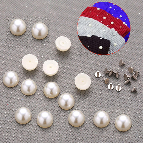 New Arrival DIY jewelry Decorative Accessories ABS Single Hole Semi-circle Pearl Bang Plastic Rivet  For DIY Fashion Earrings ► Photo 1/6