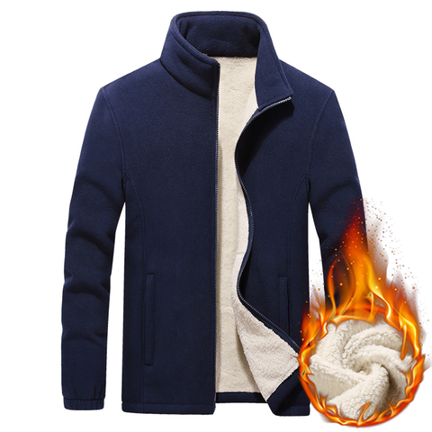 Plus size 7XL,8XL,9XL Winter Men's Jackets Thick Fleece Hooded Hoodies Men Sweatshirt Solid Casual Male Coats Brand Clothing ► Photo 1/6