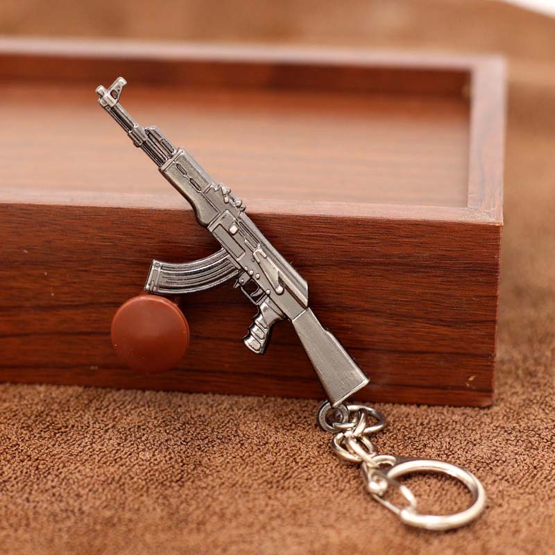 Pendant Gun Keychains Men Metal Key Chain Weapon Rifle Novelty Jewelry Gift 