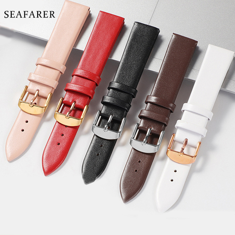 Watch Accessories 12mm-24mm Genuine Leather Watch band For DW Daniel Wellington Watch Strap Fashion Pink Watchbands ► Photo 1/6