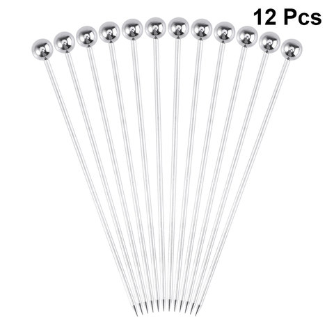 12PCS Fruit Sticks Stainless Steel Cocktail Picks Fruit Sticks Toothpicks For Party Bar Cocktail Fruit Stick Supplies ► Photo 1/6