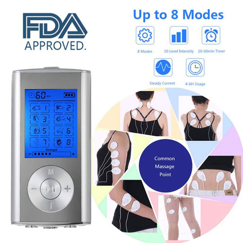 TENS EMS Unit 8 Modes Digital Palm Device Best Pain Relief Machine for Neck Back Lumbar Muscle Stimulator Therapy Body Massager ► Photo 1/6
