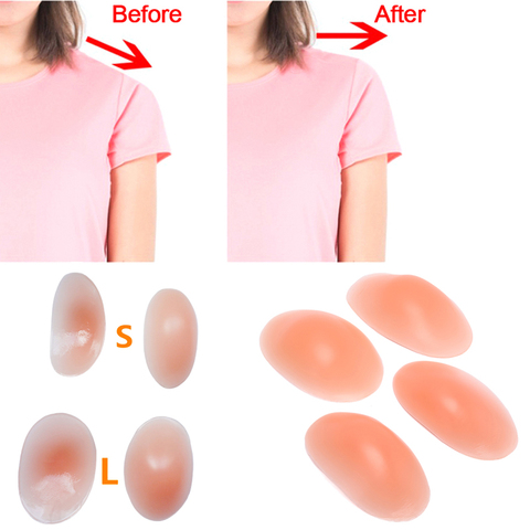Shoulder Push-up Pads Adhesive Enhancer Pad Invisible Soft Silicone 1 Pair S / L ► Photo 1/5
