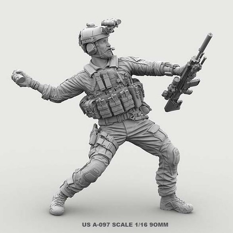 1/16  USA Resin Soldier Figure Kits Special forces Model  Colorless And Self-assembled  A-97 ► Photo 1/2