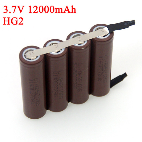 NEW 3.7V 1S 6000mAh 12000mAh HG2 Lithium battery pack Fishing Bluetooth Speaker 4.2V soldering Nickel Sheet DIY batteries ► Photo 1/6