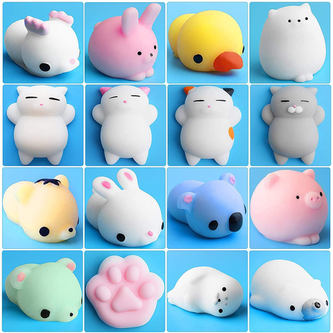 Mochi Squishy Animal Toys Stress Relief Toys Mochi Animals Toys  Mini Animals Cat Cute Kawaii Decompression Toy Christmas Gift ► Photo 1/6