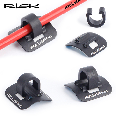 6pcs/set RISK RC124 Bike Bicycle 3M Adhesive Alloy Stick on Cable Guide C-Clip Brake Shift Cable Housing Frame Holder Organizer ► Photo 1/6