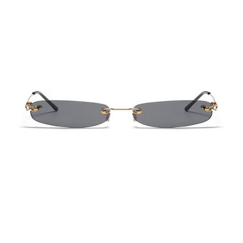 XaYbZc narrow sunglasses men rimless summer 2022 red blue black rectangular sun glasses for women small face hot selling ► Photo 1/5