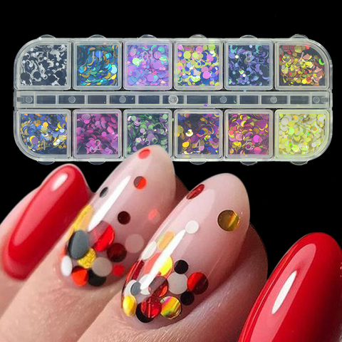 1 Set Mixed Color 3D Ultrathin Sequins Nail Glitter Flakes 1/2/3mm Sparkly DIY Tips Dazzling Paillette Nail Art Decorations TRP ► Photo 1/6