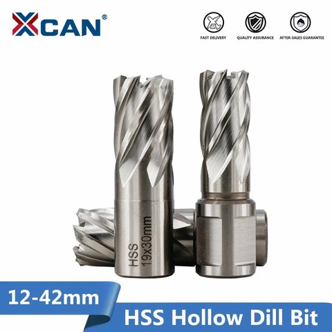 XCAN 1pc 12-42mm High Speed Steel Metal Core Drill Bit Annular Cutter Hollow Drill Bit Hole Opener Metal Drilling Tools ► Photo 1/6