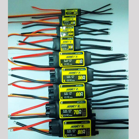 HTIRC Hornet Fixed Wing Series 12A 20A 30A 40A(2-4S/2-6S) 60A 80A Brushless ESC for RC Model Airplane Helicopter Parts ► Photo 1/4