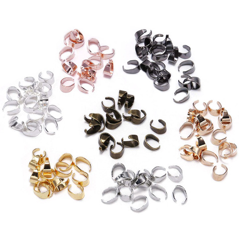 50pcs/lot 7 Color Pendant Clips Pinch Bail Clasps Buckle Charm Necklace Hook Connector For DIY Jewelry Making Cameo Tray Finding ► Photo 1/6