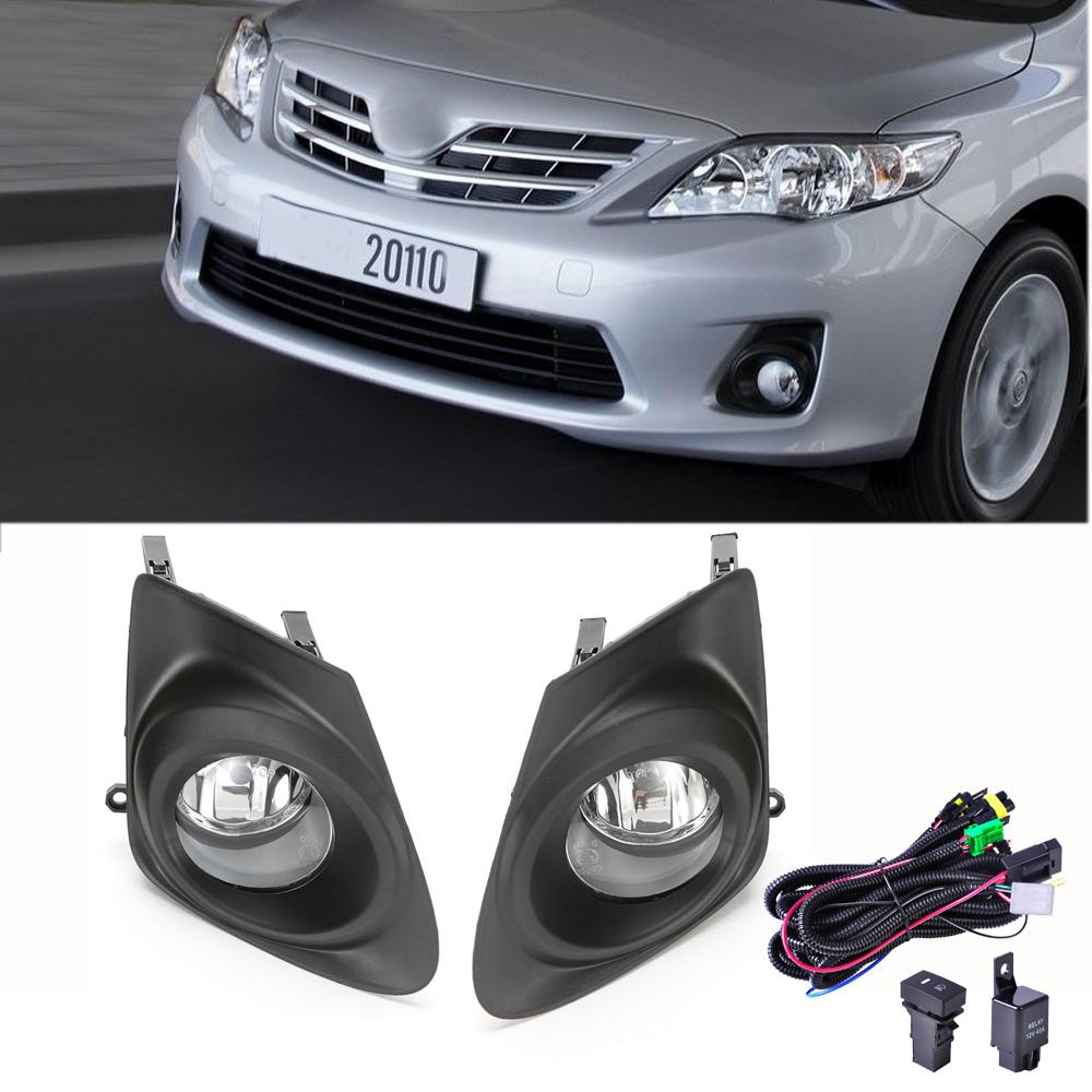 For 2009-2010 Toyota Corolla Clear Lens Chrome Housing ABS Fog Lights