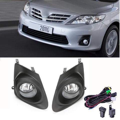 For 2011-2013 Toyota Corolla Clear Bumper Fog Lights Lamps+Cover +Switch Wiring ► Photo 1/6