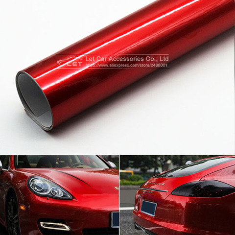 Car styling Red Glossy Metallic Glitter Car Sticker for car wraps Glossy Candy Vinyl Film car decals ► Photo 1/6