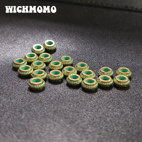 50pcs 6mm Retro Patina Plated Zinc Alloy Green Round Big Hole Interval Beads for DIY Jewelry Accessories PJ021 ► Photo 1/6