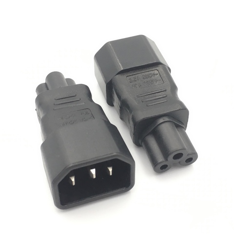 IEC 320 C14 3-Pin Male To C5 3-Pin Female Straight Power Plug Converter Adapter ► Photo 1/1