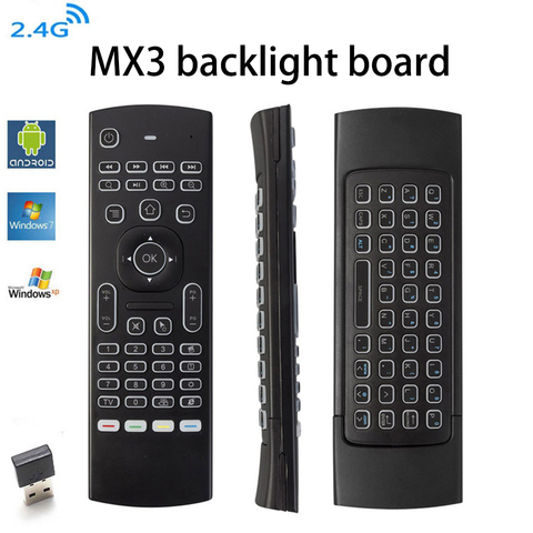 MX3 wireless keyboard with backlight 2.4G wireless flying mouse air flying mouse backlit keyboard wireless keyboard ► Photo 1/6