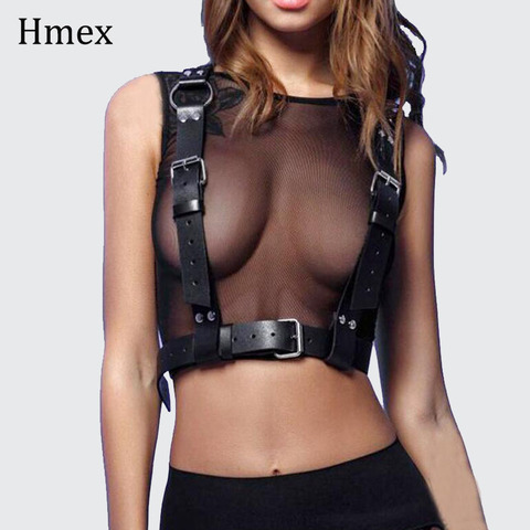 Women Sexy Leather Body Bondage Cage Sculpting Harness Waist  Belt Straps Garter Belts Waistband Harajuku Punk Suspenders ► Photo 1/6