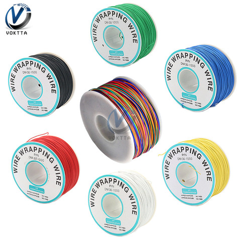 8 Colors 30AWG Wire Wrapping Wire B-30-1000 UL1423 0.25mm Tinned Copper Solid PVC insulation Cable Jumper Insulation 250m ► Photo 1/6