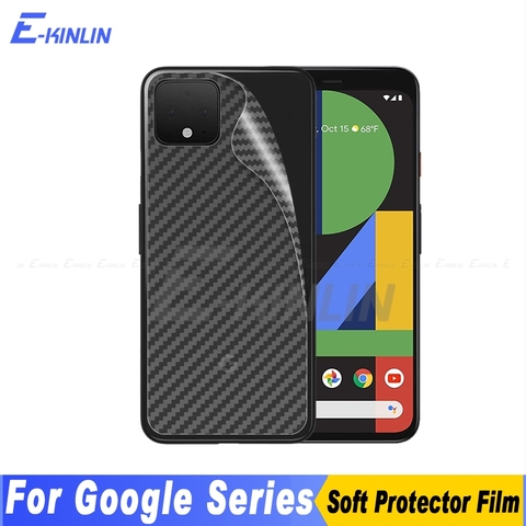 3D Carbon Fiber Back Cover Screen Protector For Google Pixel 3a 2 3 4 XL 3XL 4XL 3aXL Sticker Protective Film Not Tempered Glass ► Photo 1/6