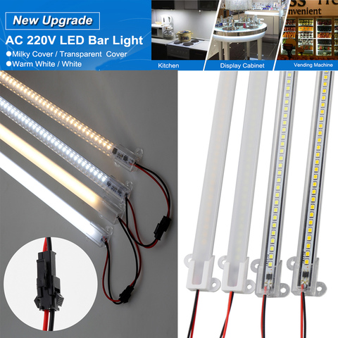 AC 220V LED Rigid Light Strip High Brightness 30cm/40cm SMD LED Fluorescent Floodlight Tube Bar Industries Showcase Display Lamp ► Photo 1/6