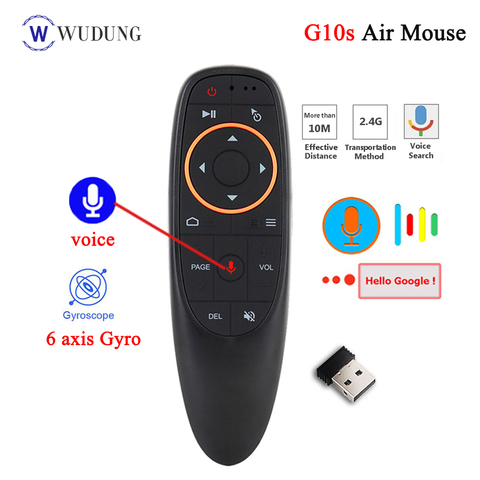 G10 Voice Control 2.4GHz Wireless Air Mouse Google Microphone Remote Control IR Learning 6-axis Gyroscope for Android TV Box PC ► Photo 1/6