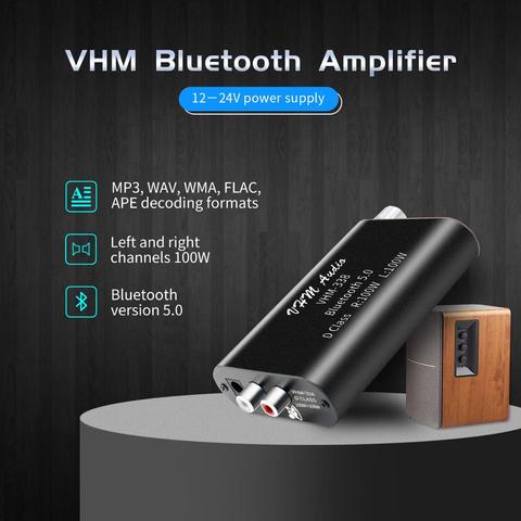 VHM338 Mini Bluetooth 5.0 Digital Amplifier Hifi Stereo Wireless Audio Receiver Power Amp 100W+100W Car Sound Amplifiers ► Photo 1/6