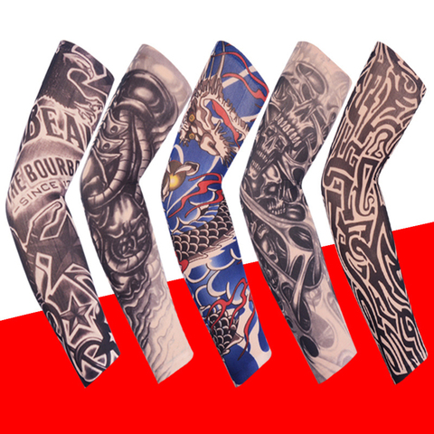 1Pc Outdoor Cycling Sleeves 3D Tattoo Printed Armwarmer UV Protection MTB Bike Bicycle Sleeves Arm Protection Ridding Sleeves ► Photo 1/6