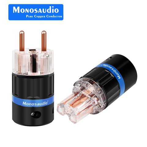 Monosaudio E105/F105 99.998% Pure Copper Shuko Power Connector Germnay European Power connector Audio Schuko Plug Pure Copper ► Photo 1/6