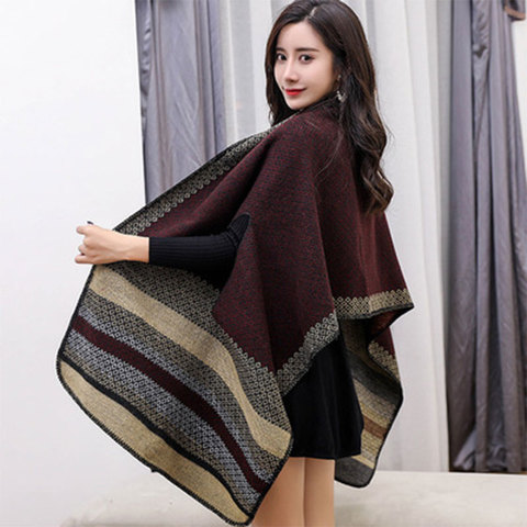 2022 Winter Female Scarves Women Scarf Pashmina Cashmere Ponchos And Capes Plaid Shawl Hijab Bandana Cachecol Foulard Femme ► Photo 1/6