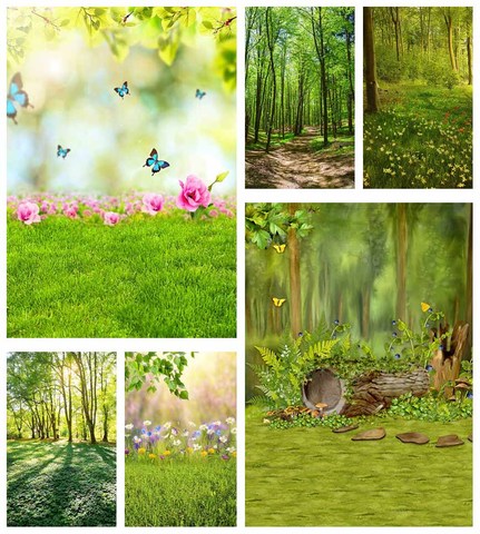 Mehofond Spring Photography Backdrops Easter Grass Fairy Forest Baby Doll Cake Portrait Photo Background Photo Studio Photophone ► Photo 1/6