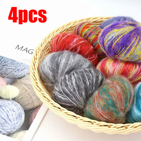 4pcs Cashmere Mohair Yarn Anti-pilling Fine Quality Hand-Knitting Yarn Thread for Cardigan Scarf Suitable for Woman ► Photo 1/6