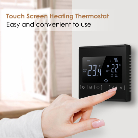 AC85-240V LCD Touch Screen S-mart Thermostat Electric Floor Heating Termostato S-mart Temperature Controller for Home ► Photo 1/6