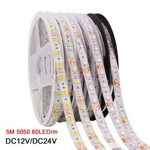 LED Strip 5050 RGB CCT RGBCCT RGBW RGBWW Lights 12V 24V Waterproof 5M 300LED White Blue Warm White LED Tape Lights Flexible ► Photo 1/6