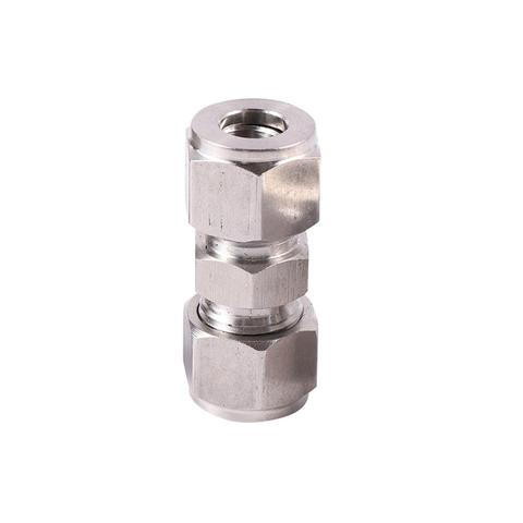 304 Stainless Steel Pipe Two Ferrule Tube Fitting Pipe Straight Fitting 3/8'' OD Tube Coupler Adapter Connector 1 Pc ► Photo 1/6