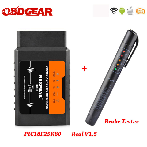 Elm327 V1.5 WIFI OBD2 PIC18F25K80 Chip Code Reader Elm 327 Bluetoth OBD2 Auto Scanner  V1.5 for Android/IOS Car Diagnostic Tool ► Photo 1/6