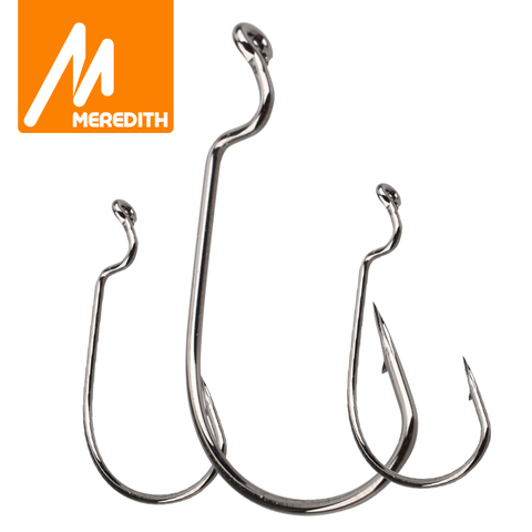 MEREDITH 50pcs/lot Fishing Soft Worm Hooks High Carbon Steel Wide Super Lock Fishhooks Lure Softjerk Hooks 8#-5/0 Fishing Tackle ► Photo 1/6