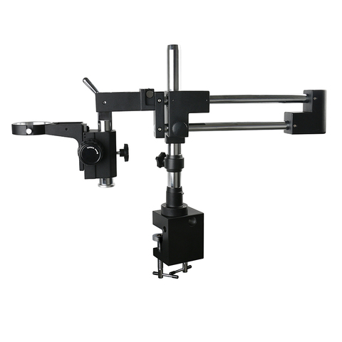 Double Boom Stand Dual Arms Industrial Zoom Trinocular Stereo Microscope Stand 76mm Focusing Ring Clamp Microscopio Holder ► Photo 1/6
