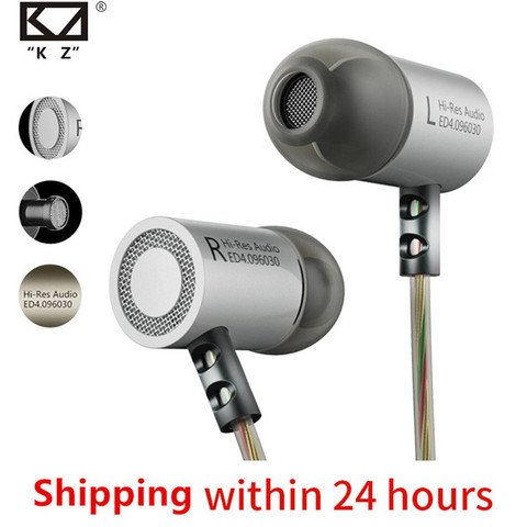 KZ ED4 Headphones Bass Ear HIFI Headset DJ Earphone Metal Stereo Earbuds with Microphone for Mobile Phone MP3 MP4 in ear monitor ► Photo 1/6