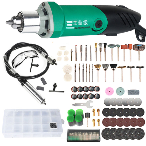 240W Electric Mini Drill Variable Speed Multi-functional Rotary Tools with  141pcs Kit for DREMEL Style With Flexible Shaft