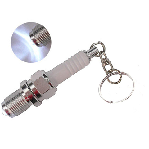 LED Key Chain Spark Plug Keyring Car Keyring Car Parts Keyrings ► Photo 1/6