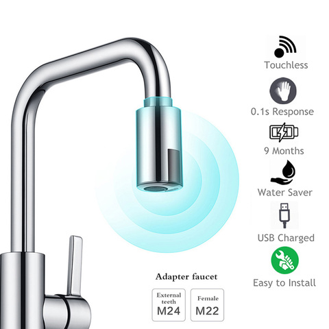 Intelligent Faucet Water-Saving Sensor Non-contact Faucet Infrared Sensor Adapter Kitchen Faucets Nozzle For Kitchen Bathroom ► Photo 1/6