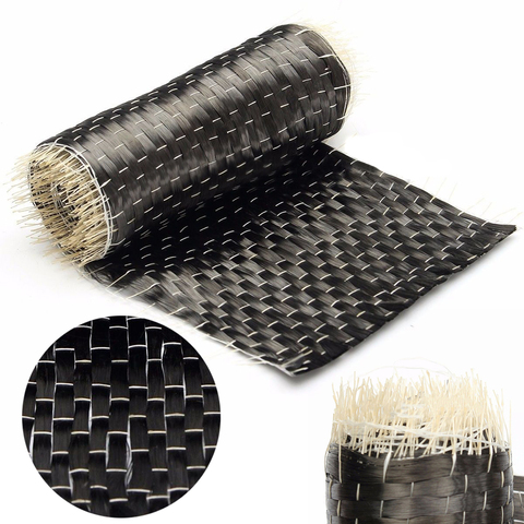 10*100cm Black Carbon Fiber Fabric Tape Uni-directional Weave 12K 200G Carbon Fiber Cloth for Fire Protection Architecture ► Photo 1/5