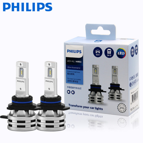 2X Philips Ultinon Essential G2 LED 6500K HIR2 12/24V 24W PX22d low beam original light bulb ultra white light 11012UE2X2 ► Photo 1/6