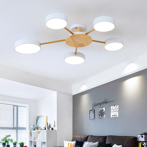 Nordic personality radial design ceiling lamp white & gray & black color living room bedroom restaurant hotel led lights ► Photo 1/6