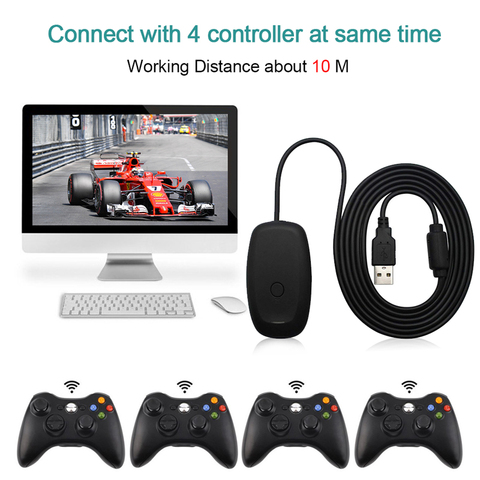 Buy Online For Xbox360 New Black Pc Usb Gaming Receiver For Microsoft Xbox 360 Wireless Controller Free Shipping Alitools