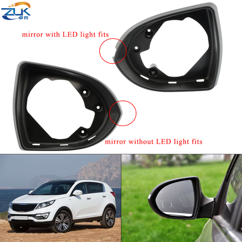 ZUK Exterior Mirror Bezel Panel Housing For KIA Sportage R 2012 2013 2014 2015 2016 2017 Rearview Side Mirror Frame ► Photo 1/6